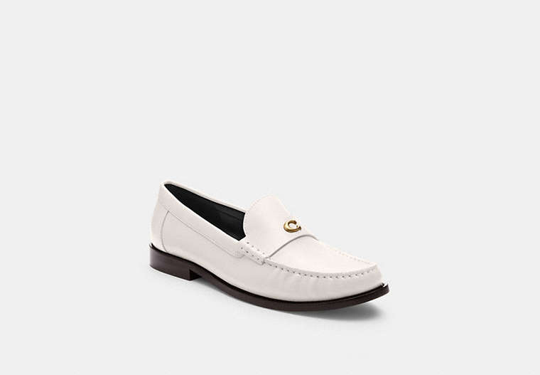 COACH®,JOLENE LOAFER,Leather,Chalk,Front View