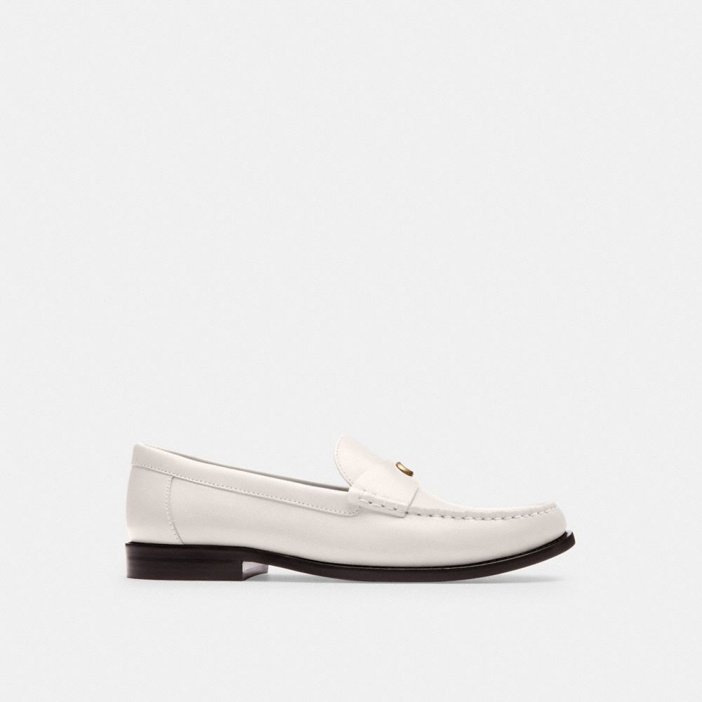 COACH®,JOLENE LOAFER,Leather,Chalk,Angle View