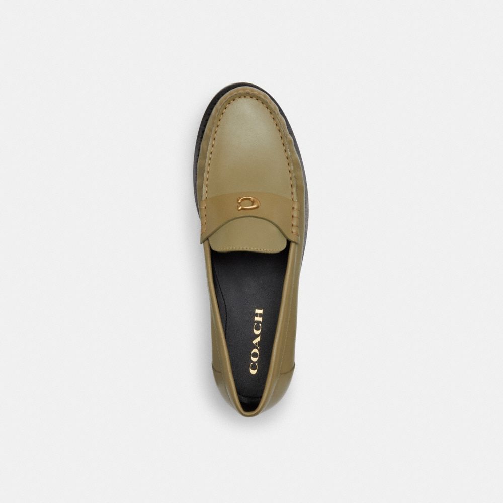 COACH®,JOLENE LOAFER,Leather,Moss,Inside View,Top View