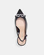 COACH®,SADIE SLINGBACK PUMP,Leather,Black/Silver,Inside View,Top View