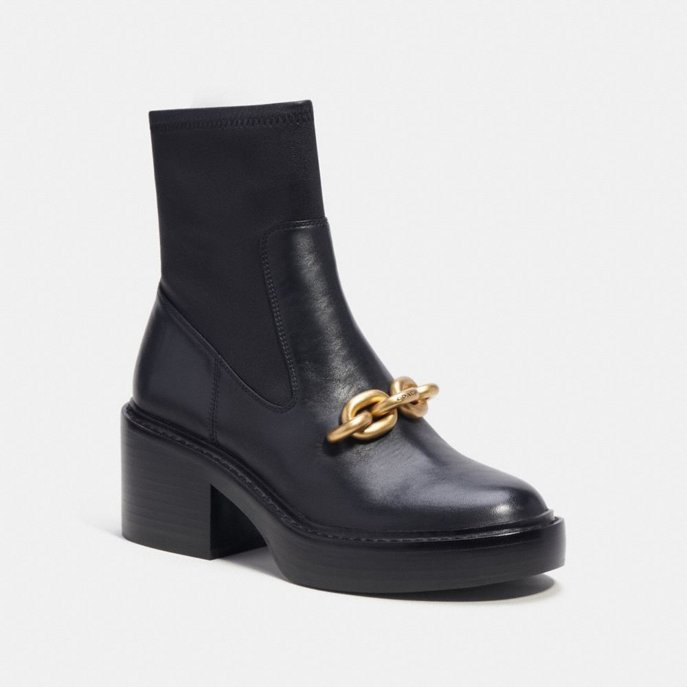 COACH®,KENNA BOOTIE,Cuir,Noir,Front View