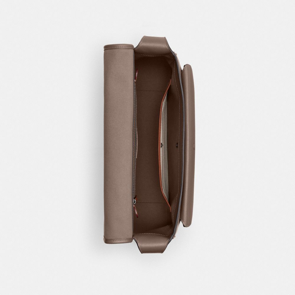 COACH®,Tabby Messenger Bag 40,Leather,Messenger Bag,Logo,Casual,Brown,Inside View,Top View