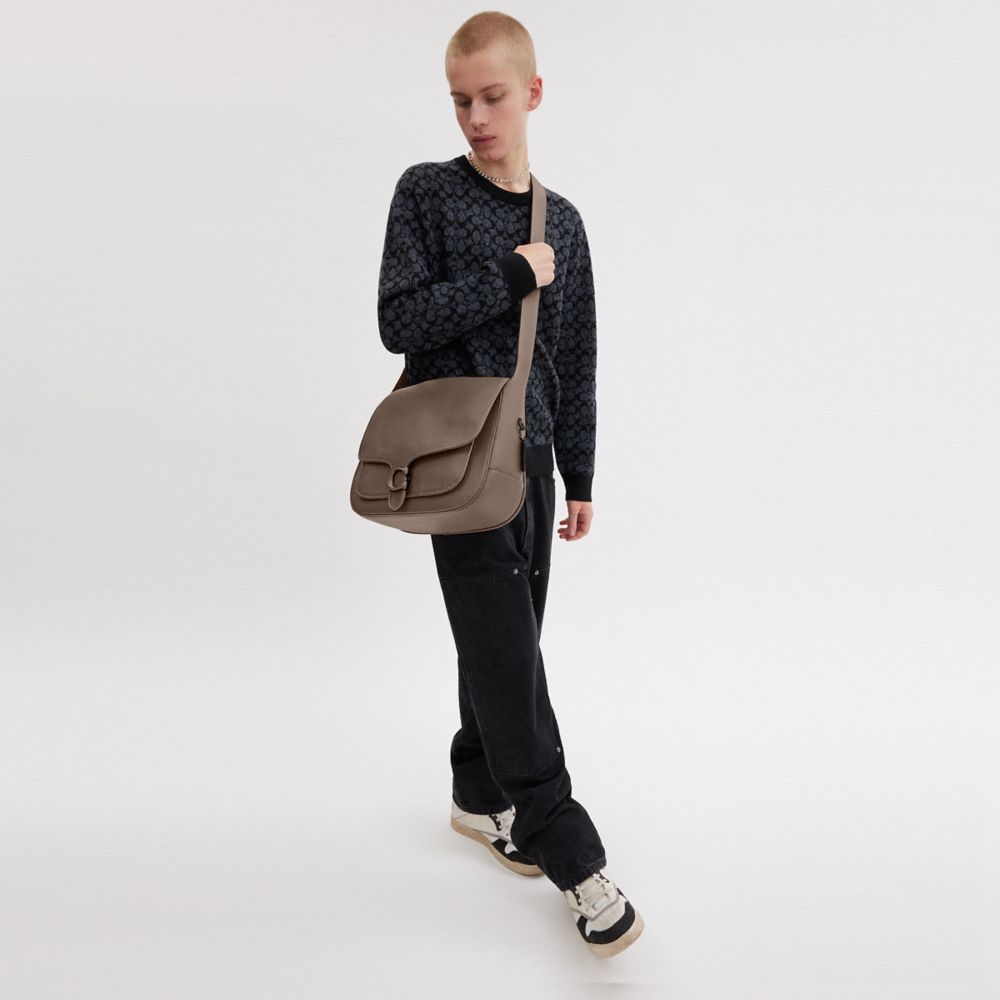 COACH®,Tabby Messenger Bag 40,Leather,Messenger Bag,Logo,Casual,Brown,Detail View