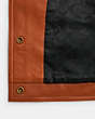 COACH®,BRAIDED SUEDE JACKET,Suede,Burnished Amber,Angle View