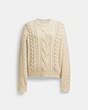 COACH®,SWEATER WITH BRAIDED DETAIL,Wool/Cashmere,Ivory,Front View