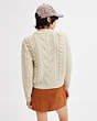 COACH®,SWEATER WITH BRAIDED DETAIL,Wool/Cashmere,Ivory,Scale View