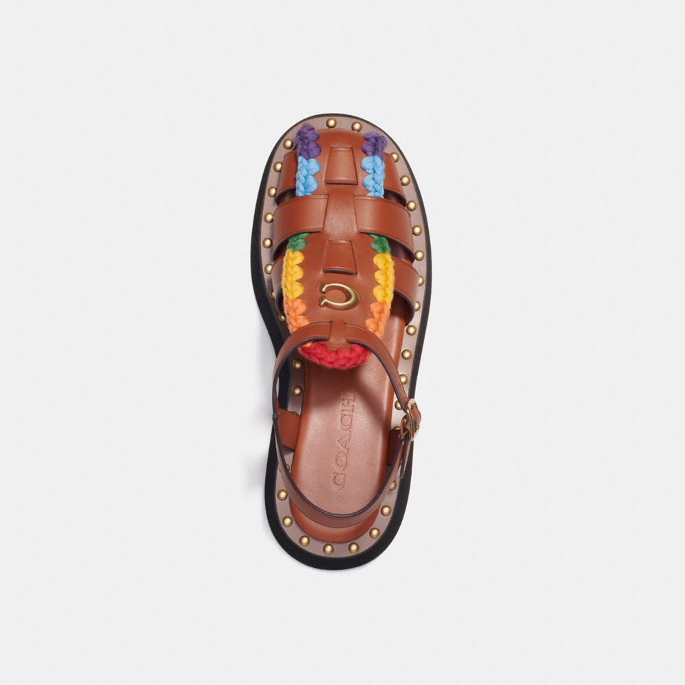 COACH®,Vivienne Sandal With Rainbow Crochet,,Inside View,Top View