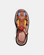COACH®,VIVIENNE SANDAL WITH RAINBOW CROCHET,Leather,Burnished Amber/Rainbow,Inside View,Top View