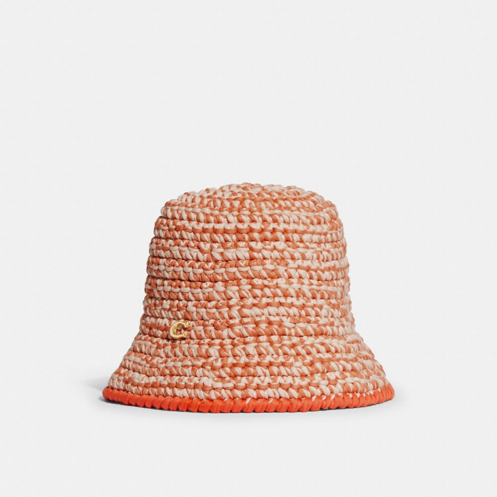 COACH®,CROCHET BUCKET HAT,Warm,Front View image number 0