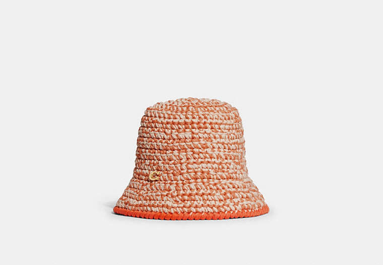 COACH®,CROCHET BUCKET HAT,cotton,Warm,Front View image number 0
