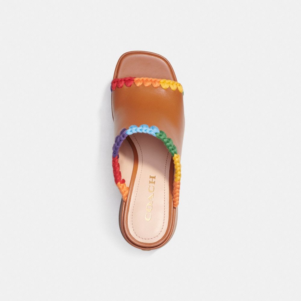 COACH®,Bobi Platform Sandal With Rainbow Crochet,,Inside View,Top View