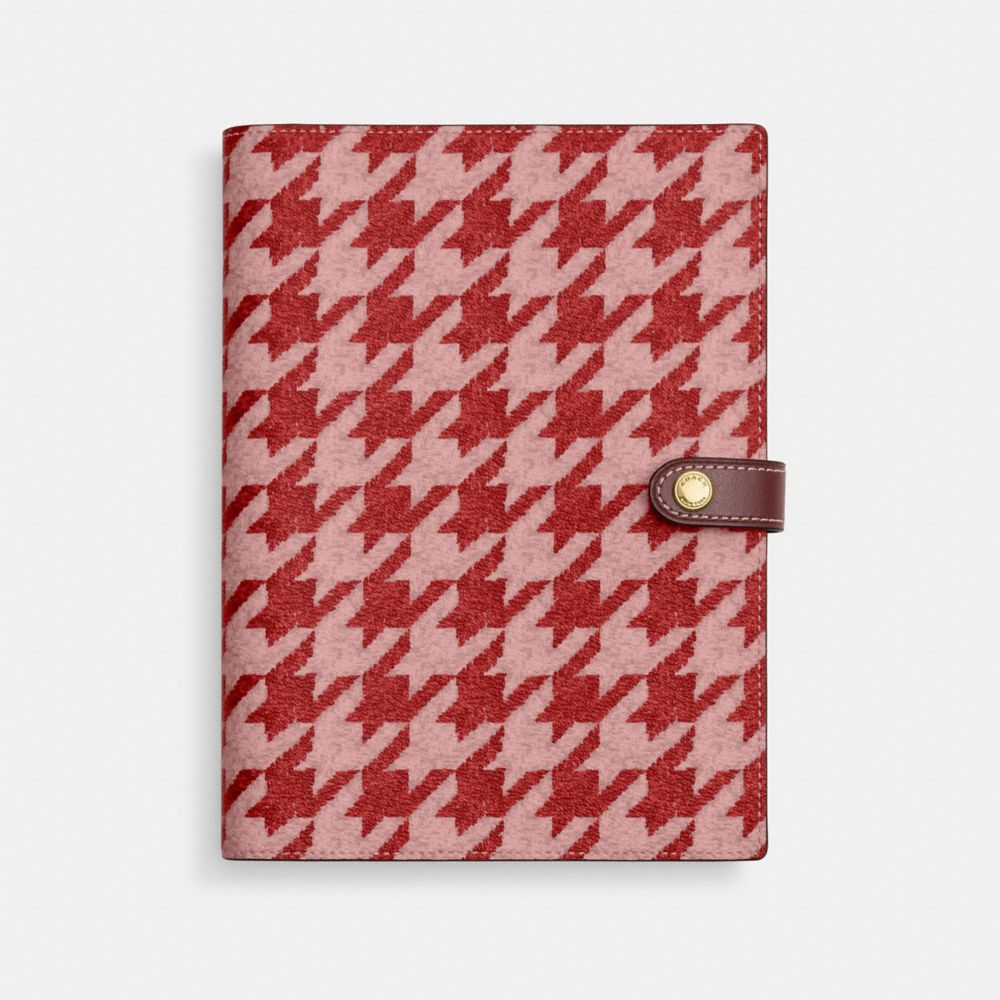 COACH®,Notebook With Houndstooth Print,,Front View