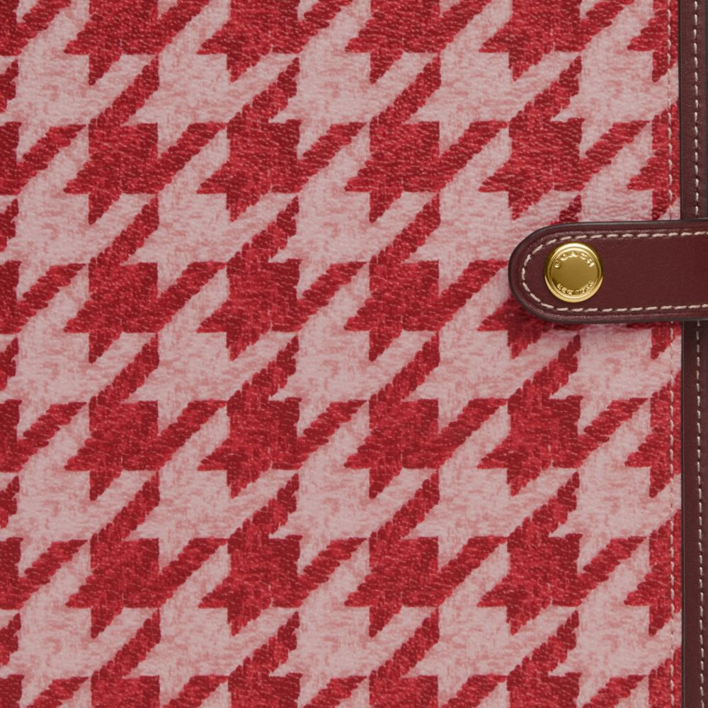 COACH®,NOTEBOOK WITH HOUNDSTOOTH PRINT,Im/Pink/Red,Closer View