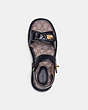 COACH®,PEYTON SANDAL WITH SIGNATURE JACQUARD,Leather,Black,Inside View,Top View