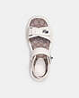 COACH®,PEYTON SANDAL WITH SIGNATURE JACQUARD,Leather,Chalk,Inside View,Top View
