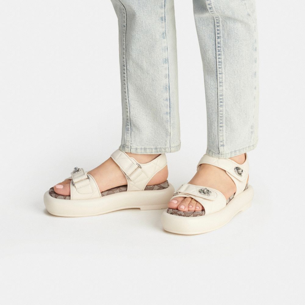 COACH®,Peyton Sandal With Signature Jacquard,,Detail View
