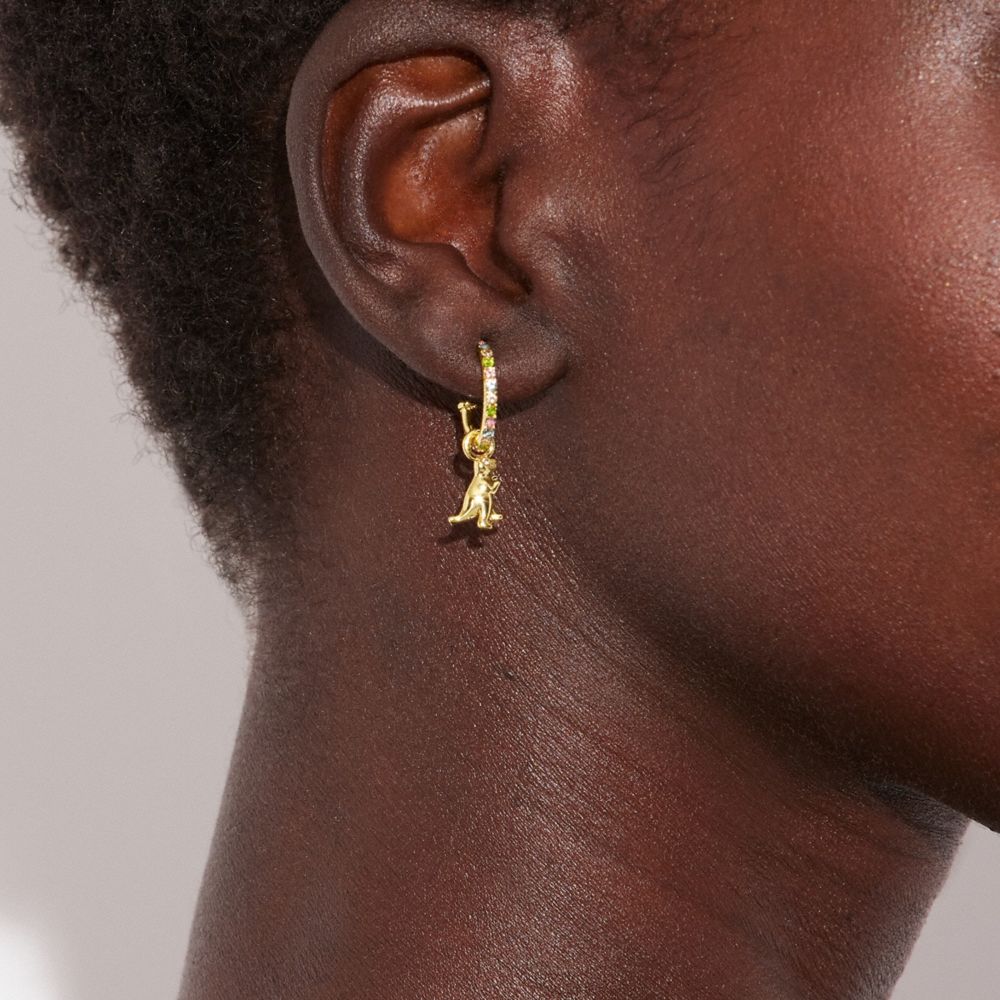 COACH®,Rexy Charm Huggie Earrings,,Detail View