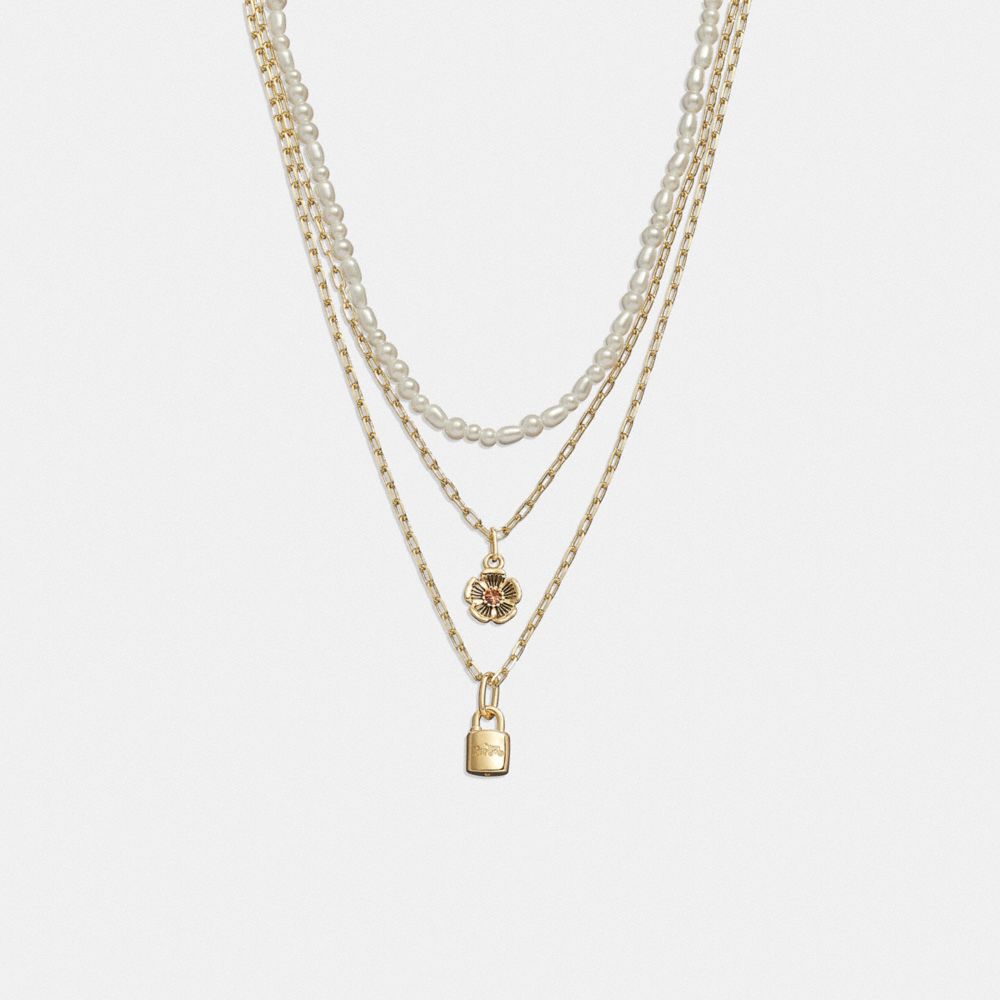 Tea Rose Pearl Layered Necklace