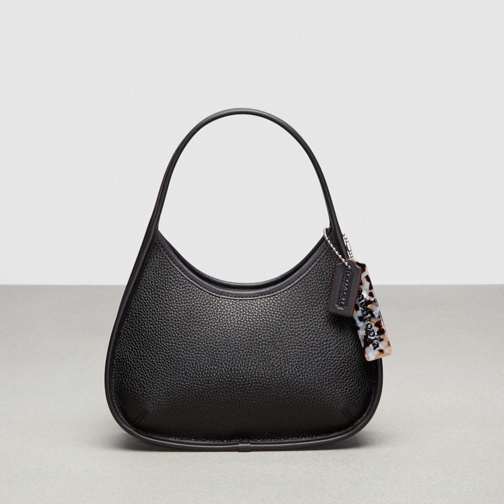 COACH®,Ergo Bag In Coachtopia Leather,Coachtopia Leather,Small,Black,Front View