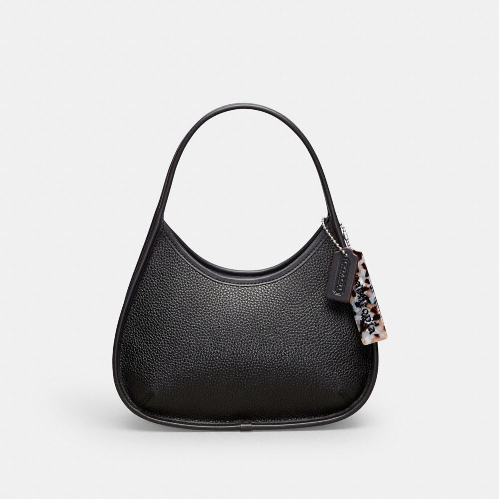 COACH®,Ergo Bag In Coachtopia Leather,Coachtopia Leather,Small,Black,Front View