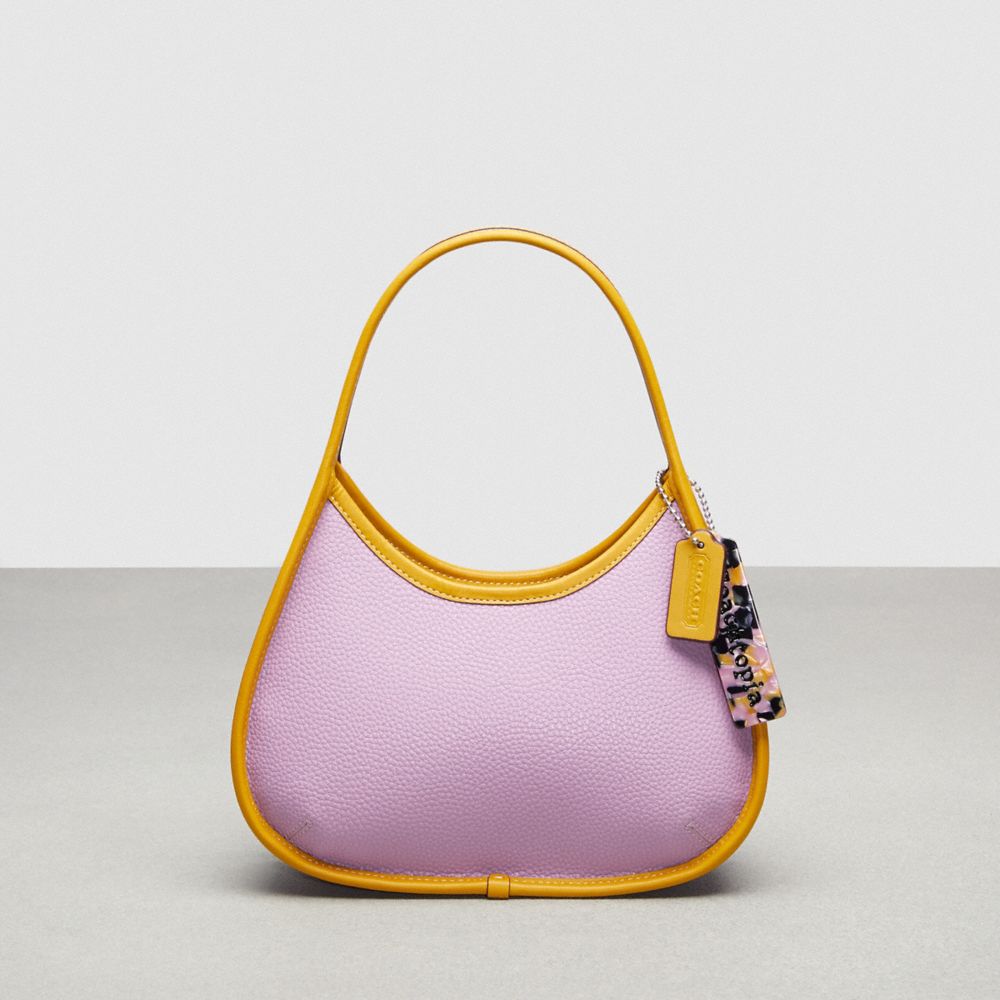 COACH®,Ergo Bag In Coachtopia Leather,Acrylic,Leather,Shoulder Bag,Plastic,Logo,Embossed,Silver Metal,Day Party,,Front View