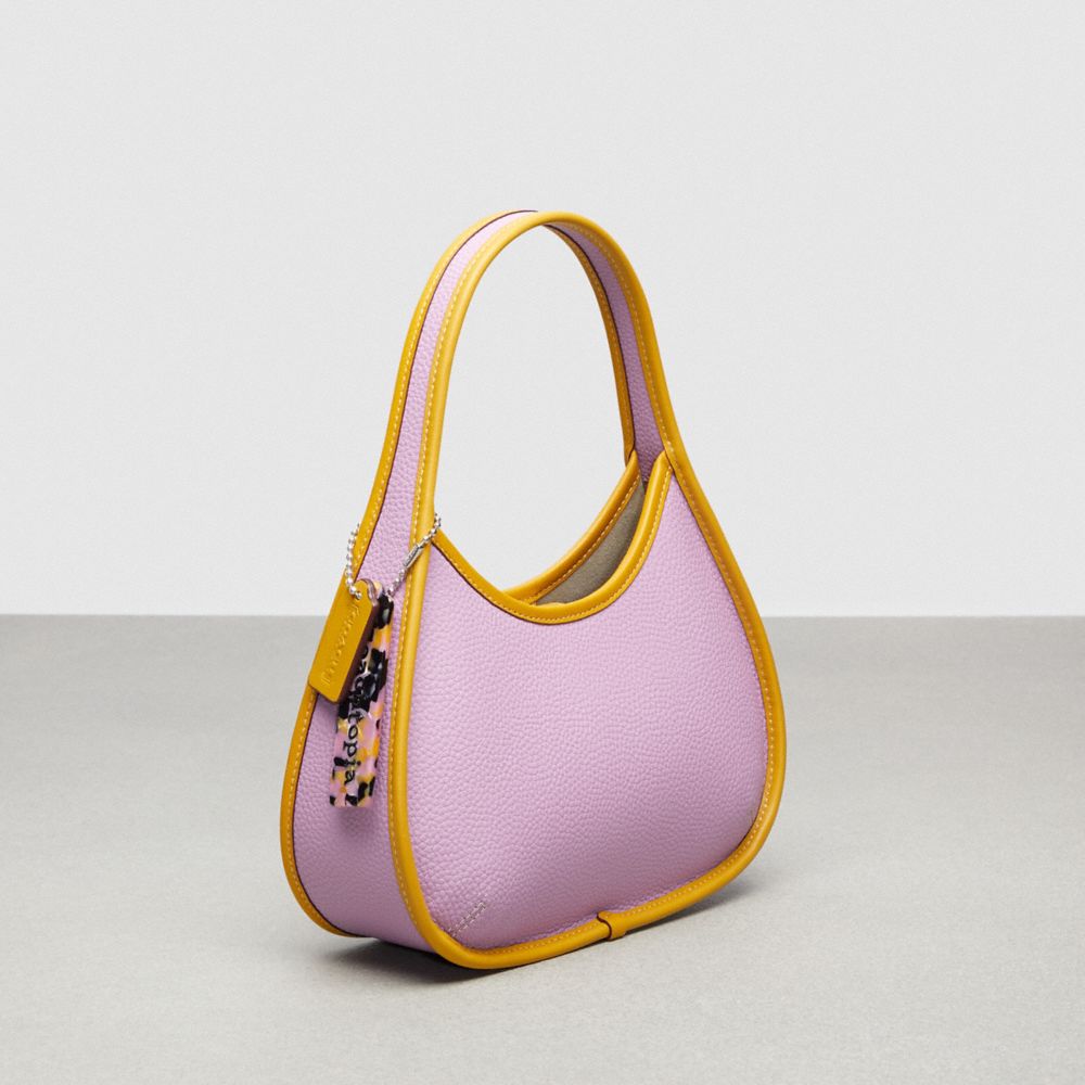 COACH®,Ergo Bag In Coachtopia Leather,Acrylic,Leather,Shoulder Bag,Plastic,Logo,Embossed,Silver Metal,Day Party,,Angle View