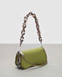 COACH®,Wavy Dinky Bag with Crossbody Strap,Coachtopia Leather,Small,Olive Green,Angle View