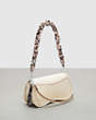 COACH®,Wavy Dinky Bag with Crossbody Strap,Coachtopia Leather,Small,Cloud,Angle View