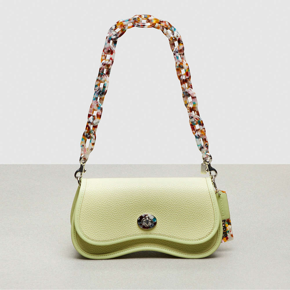 Coach Wavy Dinky Bag With Crossbody Strap In Green