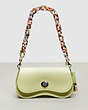 COACH®,Wavy Dinky Bag with Crossbody Strap,Coachtopia Leather,Small,Pale Lime,Front View