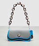 COACH®,Wavy Dinky Bag with Crossbody Strap,Coachtopia Leather,Small,Washed Steel/Surf Blue,Front View