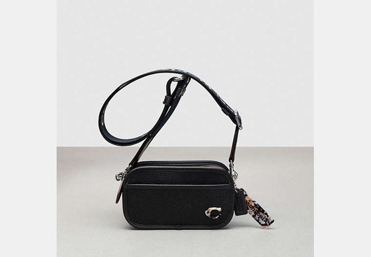 COACH®,Crossbody Belt Bag in Coachtopia Leather,Coachtopia Leather,Small,Black,Front View