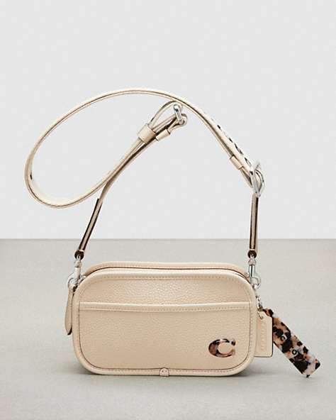 COACH®,Crossbody Convertible Belt Bag In Coachtopia Leather,Coachtopia Leather,Small,Cloud,Front View