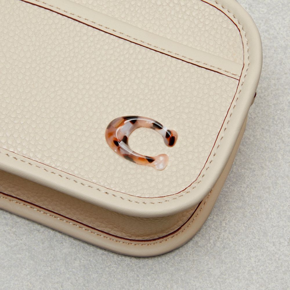 COACH®,Crossbody Belt Bag In Coachtopia Leather,Recycled Polyester,Leather,Crossbody,Plastic,Metal,Logo,Casual,Cream,Closer View