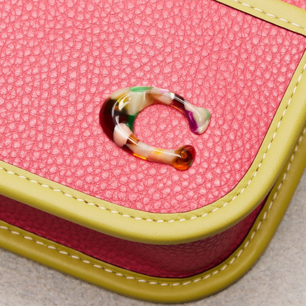 COACH®,Crossbody Belt Bag In Coachtopia Leather,Recycled Polyester,Leather,Crossbody,Plastic,Metal,Logo,Casual,Coral,Closer View