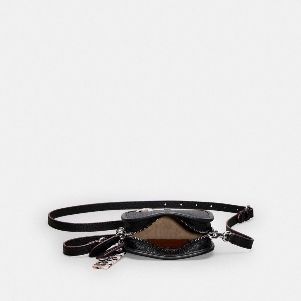 COACH®,Mini Crossbody Bag In Coachtopia Leather,Leather,Acrylic,Crossbody,Plastic,Logo,Metal,Casual,Black,Inside View,Top View