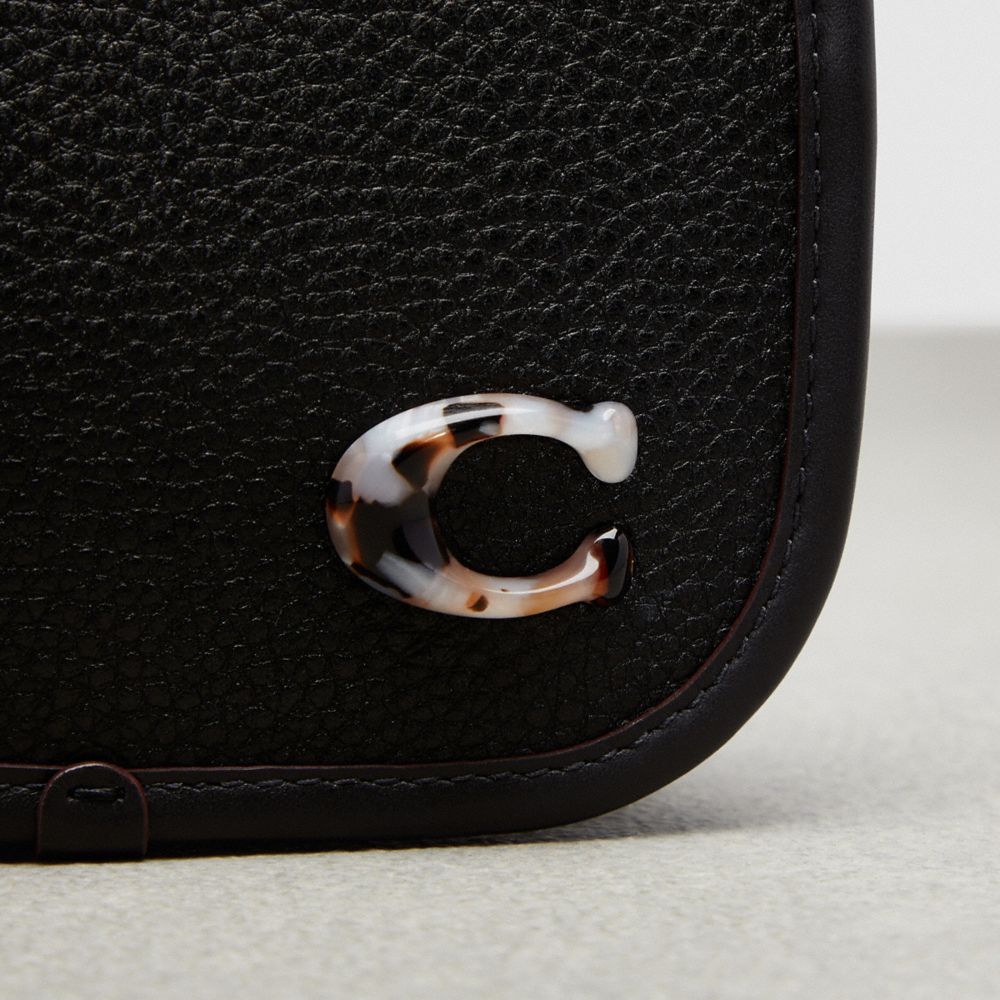 COACH®,Mini Crossbody Bag In Coachtopia Leather,Leather,Acrylic,Crossbody,Plastic,Logo,Metal,Casual,Black,Closer View