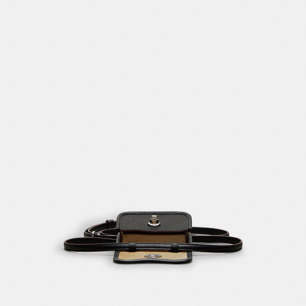 COACH®,Wavy Wallet In Coachtopia Leather,Acrylic,Leather,Crossbody,Plastic,Casual,Black,Inside View,Top View