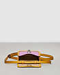 COACH®,Wavy Wallet With Crossbody Strap,Coachtopia Leather,Mini,Violet Orchid/Flax,Inside View,Top View