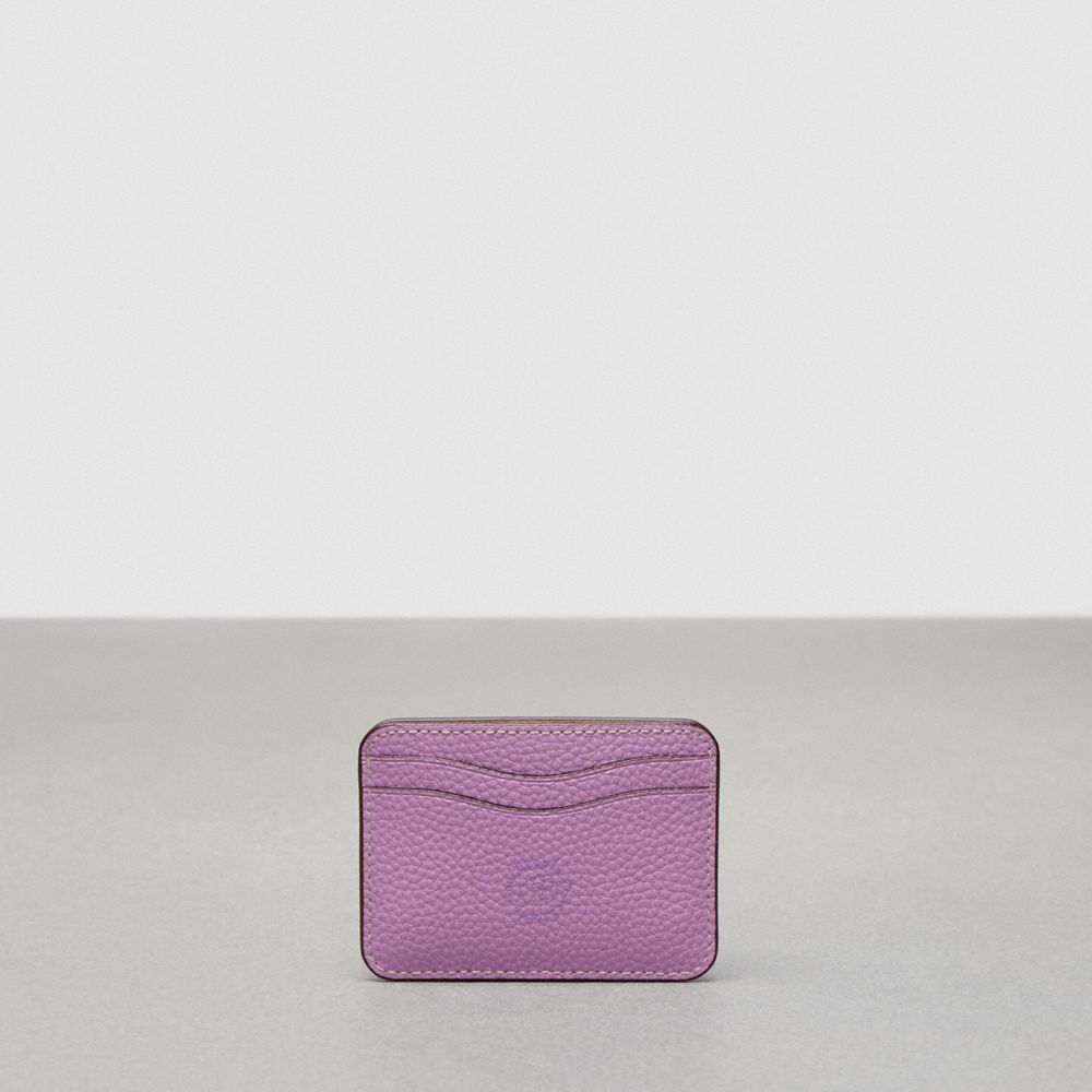 COACH®,Porte-cartes ondulé en cuir Coachtopia,Cuir Coachtopia,Orchidée violet,Back View