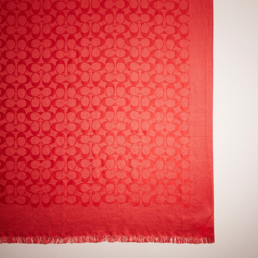 COACH®,RESTORED SIGNATURE STOLE,True Red,Closer View