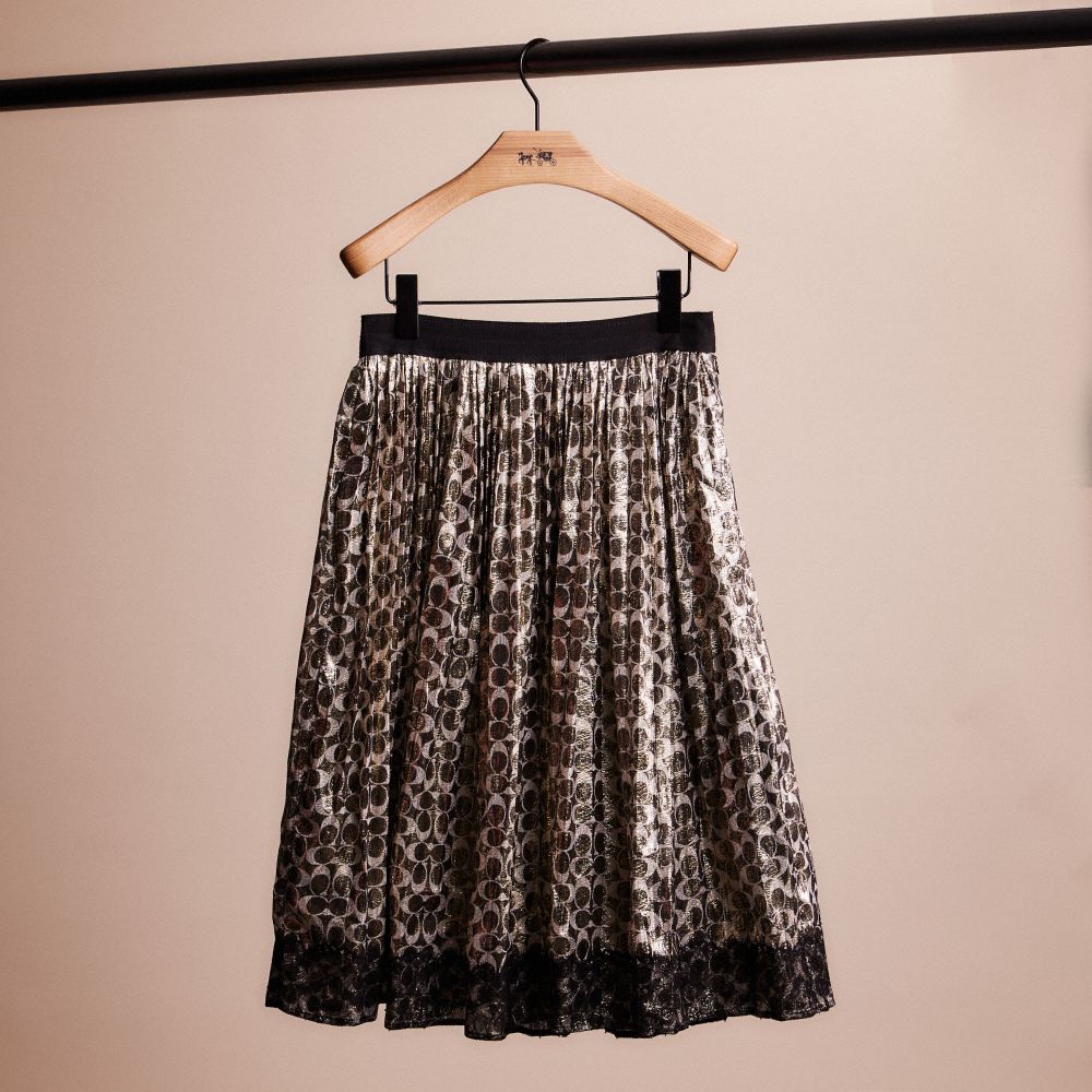 COACH Restored Metallic Pleated Skirt