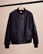 COACH®,RESTORED FLEECE MA-1 JACKET,Polyester,Navy,Front View