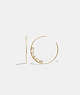 COACH®,COACH PEARL SMALL HOOP EARRINGS,Gold/Pearl,Front View