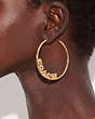 COACH®,COACH PEARL SMALL HOOP EARRINGS,Gold/Pearl,Detail View