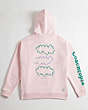 COACH®,Hoodie in 100% Recycled Cotton: 3 Clouds,95% recycled cotton,Pink/Multi,Back View