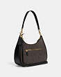 COACH®,TERI HOBO IN SIGNATURE CANVAS,Leather,Medium,Gold/Brown Black,Angle View