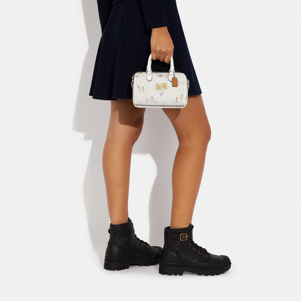 $44/mo - Finance Coach Micro Rowan Crossbody In Signature Canvas (Chalk  Multi)