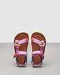 COACH®,Strappy Sandal,Coachtopia Leather,Burnished Amber/Violet Multi,Inside View,Top View