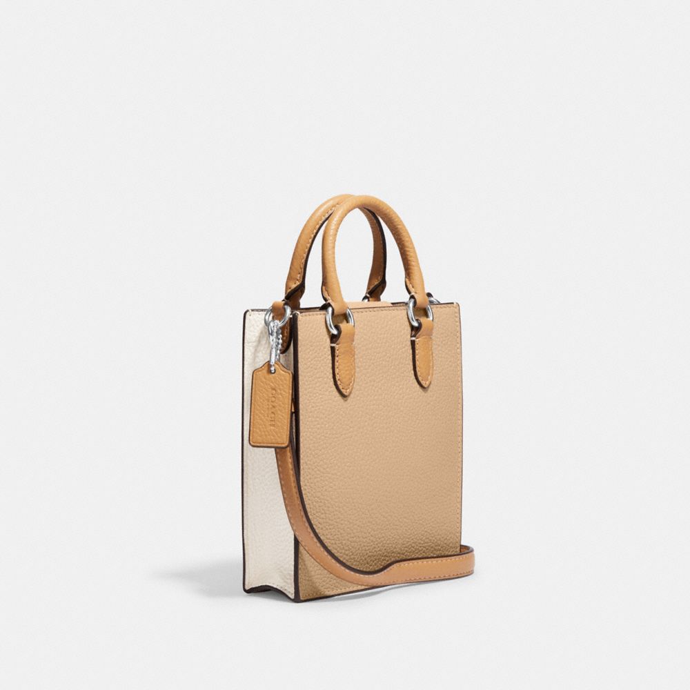 Coach Outlet North South Mini Tote in Colorblock - Beige